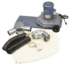 Baldor - 115 Volt Pedestal Mount Dust Collector - 1" Deep x 7" High, 3" Connection Diam, 440 CFM Air Flow - Strong Tooling