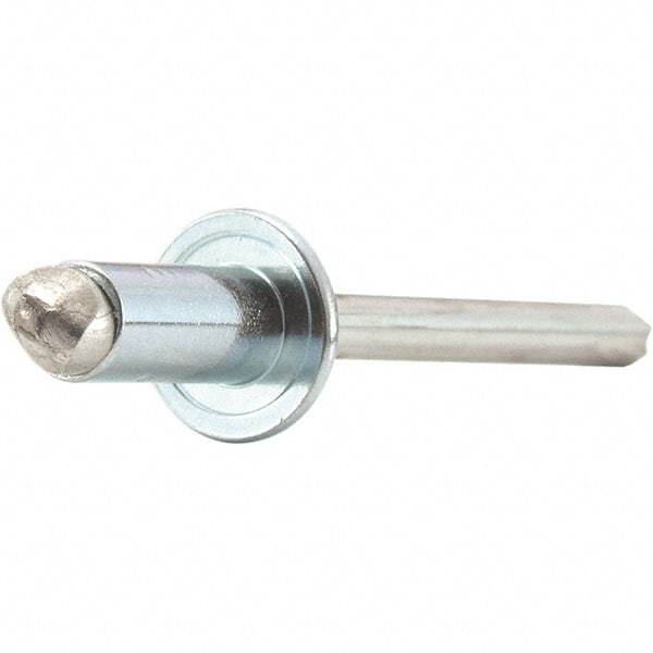 STANLEY Engineered Fastening - Size 4 Dome Head Stainless Steel Open End Blind Rivet - Stainless Steel Mandrel, 0.313" to 3/8" Grip, 1/8" Head Diam, 0.129" to 0.133" Hole Diam, 0.077" Body Diam - Strong Tooling