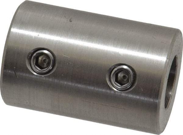 Climax Metal Products - 1/2" Inside x 1" Outside Diam, Stainless Steel Set Screw Rigid Coupling - 1-1/2" Long - Strong Tooling