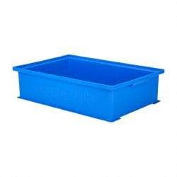 SSI Schaefer - 0.42 Cu Ft, 22 Lb Load Capacity Blue Polyethylene & Conductive PP Tote Container - Stacking, 18.4" Long x 12-1/2" Wide x 4.6" High - Strong Tooling