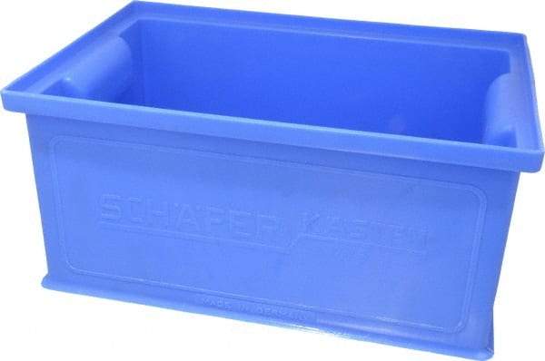 SSI Schaefer - 0.25 Cu Ft, 22 Lb Load Capacity Blue Polyethylene & Conductive PP Tote Container - Stacking, 12.3" Long x 8.3" Wide x 5.8" High - Strong Tooling