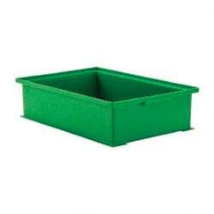 SSI Schaefer - 0.42 Cu Ft, 22 Lb Load Capacity Green Polyethylene & Conductive PP Tote Container - Stacking, 18.4" Long x 12-1/2" Wide x 4.6" High - Strong Tooling