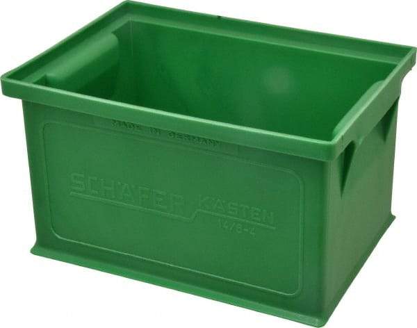 SSI Schaefer - 0.09 Cu Ft, 17 Lb Load Capacity Green Polyethylene & Conductive PP Tote Container - Stacking, 8.3" Long x 6" Wide x 4.8" High - Strong Tooling