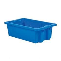 SSI Schaefer - 0.6 Cu Ft, 44 Lb Load Capacity Blue Polypropylene Tote Container - Stacking, Nesting, 21.3" Long x 12.6" Wide x 6.7" High - Strong Tooling