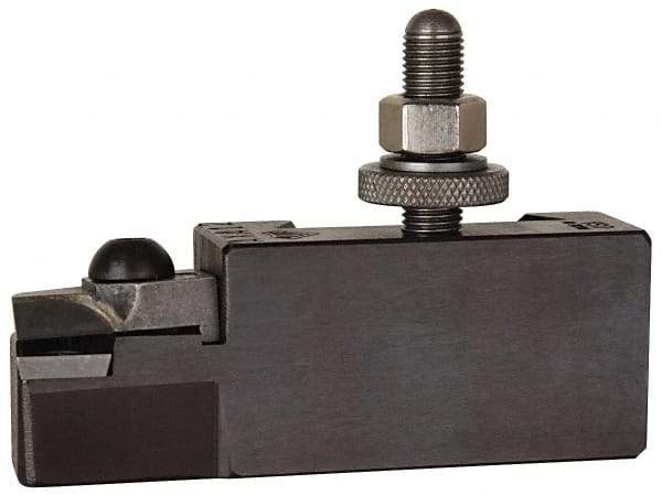 Aloris - Series AXA, #12 Turning Tool Post Holder for Carbide Triangular Inserts - 12" & Under Lathe Swing, 1-3/8" OAH, 7/8" Centerline Height - Exact Industrial Supply