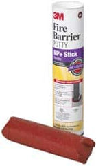 3M - 1/4" x 11" Stick Red Elastomer Fire Barrier Putty - 437°F Max Operating Temp, Series MP+ - Strong Tooling