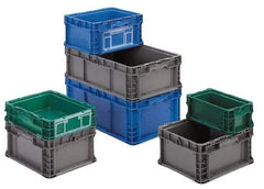 Orbis - 40 Lb Load Capacity Gray Polyethylene Tote Container - Stacking, 12" Long x 7.4" Wide x 5" High - Strong Tooling