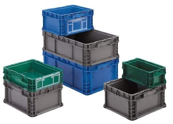 Orbis - 40 Lb Load Capacity Blue Polyethylene Tote Container - Stacking, 12" Long x 15" Wide x 9-1/2" High - Strong Tooling