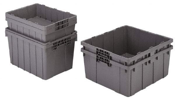 Orbis - 2 Cu Ft, 70 Lb Load Capacity Gray Polyethylene Tote Container - Nesting, 21.4" Long x 15.3" Wide x 12.3" High - Strong Tooling