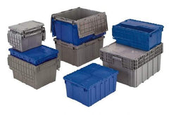 Orbis - 40 Lb Load Capacity Blue Polyethylene Attached-Lid Container - Stacking, Nesting, 22.3" Long x 13" Wide x 12.8" High, Lid Included - Strong Tooling