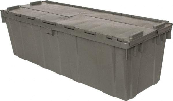 Orbis - 11 Cu Ft, 40 Lb Load Capacity Gray Polyethylene Attached-Lid Container - Stacking, Nesting, 39.3" Long x 14" Wide x 12" High, Lid Included - Strong Tooling