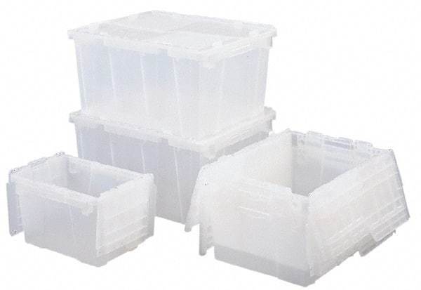 Orbis - 2.7 Cu Ft, 70 Lb Load Capacity Clear Polypropylene Attached-Lid Container - Stacking, Nesting, 23.9" Long x 19.6" Wide x 12.6" High, Lid Included - Strong Tooling