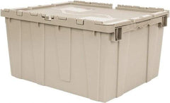 Quantum Storage - 2.44 Cu Ft, 80 Lb Load Capacity Gray Polyethylene Attached-Lid Container - Stacking, Nesting, 23.9" Long x 19.4" Wide x 12-1/2" High, Lid Included - Strong Tooling