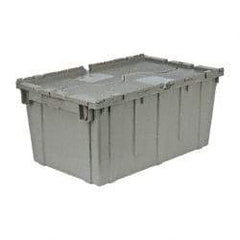 Quantum Storage - 2.5 Cu Ft, 100 Lb Load Capacity Gray Polyethylene Attached-Lid Container - Stacking, Nesting, 27.3" Long x 16.6" Wide x 12-1/2" High, Lid Included - Strong Tooling