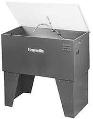 Graymills - Free Standing Solvent-Based Parts Washer - 40 Gal Max Operating Capacity, Steel Tank, 38" (Lid Close)/60" (Lid Open) High x 42" Long x 22" Wide, 115 Input Volts - Strong Tooling