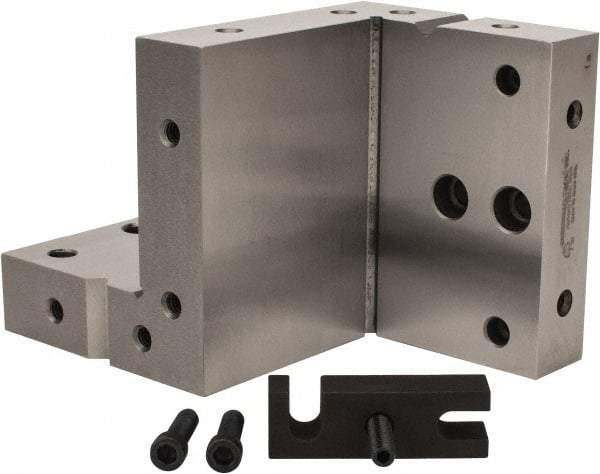 Suburban Tool - 4" Wide x 6" Deep x 4" High Steel Precision-Ground Angle Plate - Compound Plate, Machined Holes on Surface, Open End, 1" Thick, Single Plate - Strong Tooling