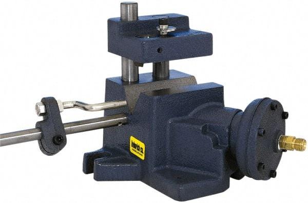 Heinrich - 1/8 to 3/4" Vee Capacity, Air Cross Hole Jig - 7-1/2" Long x 6-1/16" Wide x 5-1/4" High, 5/16 & 1/2" ID of Furnished Liners - Strong Tooling