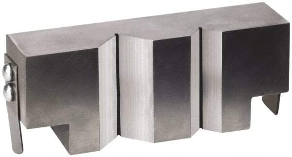 Heinrich - 1 Piece Vise V-Block Attachment - Steel, 2.675" Long, 1.24" Wide, 3/4" High - Strong Tooling