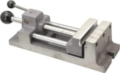 Heinrich - 4-11/16" Jaw Opening Capacity x 1-5/16" Throat Depth, Horizontal Drill Press Vise - 4" Wide Jaw, Stationary Base, Standard Speed - Strong Tooling