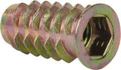 E-Z LOK - 5/16-18, Zinc Alloy Flanged Hex Drive Insert - 7/16" Drill, 0.4331" Hole Diam, 63/64" Long, 1" Min Grip, M8 Hex - Strong Tooling