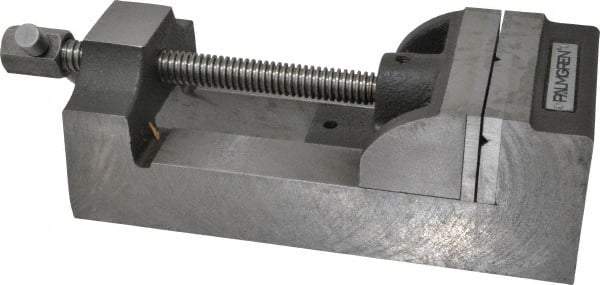 Palmgren - 4" Jaw Opening Capacity x 1-3/4" Throat Depth, Horizontal Drill Press Vise - 4" Wide Jaw, Stationary Base, Standard Speed, 10-3/4" OAL x 3-1/4" Overall Height, Cast Iron - Strong Tooling