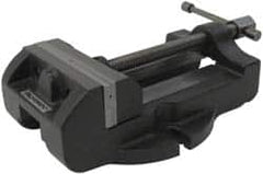 Palmgren - 4" Jaw Width, 4" Jaw Opening Capacity, Horizontal Stationary Machine Vise - Manual Operation, 1 Station, 11-3/4" Long x 3-3/8" High x 1-3/4" Deep, 1-3/4" Jaw Height, 30,000 psi Max Clamp Force, Cast Iron - Strong Tooling