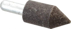 Grier Abrasives - 1" Diam 80 Grit 60° Included Angle Center Lap - Aluminum Oxide, Medium Grade, Extra Hard Density, Shank Mounted - Strong Tooling