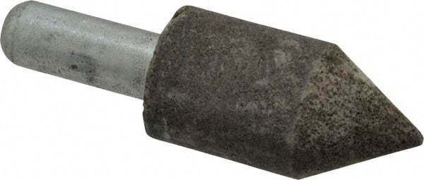 Grier Abrasives - 1" Diam 150 Grit 60° Included Angle Center Lap - Aluminum Oxide, Very Fine Grade, Extra Hard Density, Shank Mounted - Strong Tooling