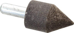 Grier Abrasives - 1-1/4" Diam 80 Grit 60° Included Angle Center Lap - Aluminum Oxide, Medium Grade, Extra Hard Density, Shank Mounted - Strong Tooling