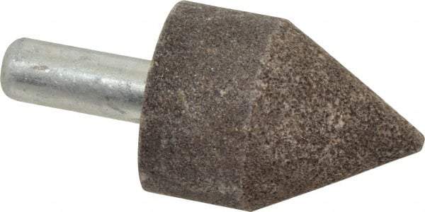 Grier Abrasives - 1-1/2" Diam 80 Grit 60° Included Angle Center Lap - Aluminum Oxide, Medium Grade, Extra Hard Density, Shank Mounted - Strong Tooling