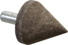 Grier Abrasives - 2" Diam 150 Grit 60° Included Angle Center Lap - Aluminum Oxide, Very Fine Grade, Extra Hard Density, Shank Mounted - Strong Tooling