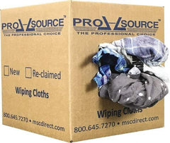 PRO-SOURCE - Reclaimed Cotton Polishing and Dust Cloths - Assorted Colors, Flannel, Low Lint, 5 Lbs. at 3 to 4 per Pound, Box - Strong Tooling