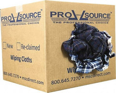 PRO-SOURCE - Reclaimed Cotton Polishing and Dust Cloths - Assorted Colors, Flannel, Low Lint, 10 Lbs. at 3 to 4 per Pound, Box - Strong Tooling