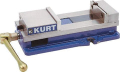 Kurt - 10" Jaw Width, 9-3/4" Jaw Opening Capacity, Horizontal Stationary Machine Vise - Manual Operation, 26,277 Lb Capacity, 1 Station, 29.19" Long x 6-13/16" High x 2-15/16" Deep, 2-1/2" Jaw Height, 80,000 psi Max Clamp Force, Ductile Iron - Strong Tooling