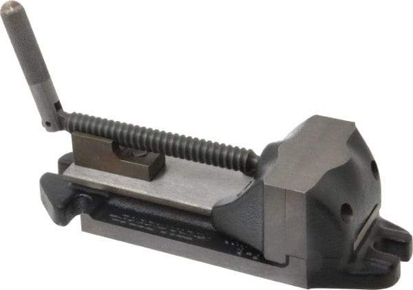 Cardinal Tool - 3" Jaw Opening Capacity x 1-1/2" Throat Depth, Horizontal Drill Press Vise - 3" Wide Jaw, Stationary Base, Rapid Action, 9" OAL x 2-9/16" Overall Height, Steel - Strong Tooling