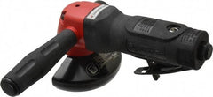 Universal Tool - 4" Wheel Diam, 10,000 RPM, Pneumatic Angle & Disc Grinder - 3/8-24 Spindle, 24 CFM, Rear Exhaust - Strong Tooling