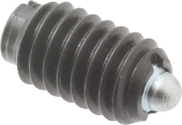 Gibraltar - 5/16-18, 9/16" Thread Length, 1/12" Plunger Projection, Steel Threaded Spring Plunger - 0.135" Max Plunger Diam, 0.562" Plunger Length, 1.25 Lb Init End Force, 4 Lb Final End Force - Strong Tooling