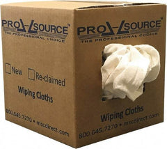 PRO-SOURCE - Reclaimed Cotton Polishing and Dust Cloths - White, Flannel, Low Lint, 5 Lbs. at 3 to 4 per Pound, Box - Strong Tooling