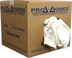 PRO-SOURCE - Reclaimed Cotton Polishing and Dust Cloths - White, Flannel, Low Lint, 10 Lbs. at 3 to 4 per Pound, Box - Strong Tooling