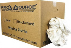 PRO-SOURCE - Reclaimed Cotton Polishing and Dust Cloths - White, Flannel, Low Lint, 25 Lbs. at 3 to 4 per Pound, Box - Strong Tooling