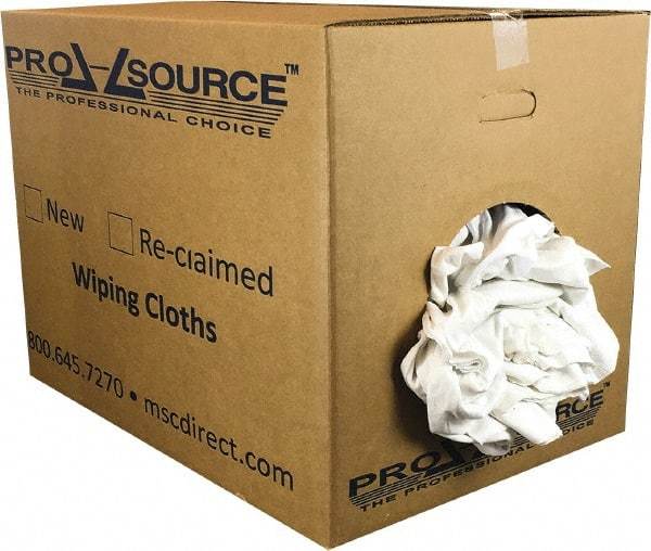 PRO-SOURCE - Virgin Cotton Rags - White, T-Shirt, Lint Free, Box - Strong Tooling