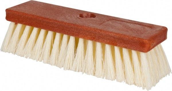 PRO-SOURCE - 1-1/2" Bristle Length, Polypropylene Utility Scrub Brush - 10" OAL, Wood Block - Strong Tooling