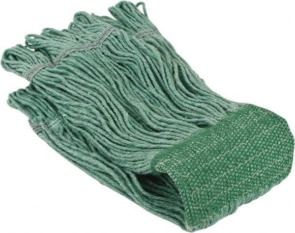 PRO-SOURCE - 5" Green Head Band, Small Blended Fiber Loop End Mop Head - 4 Ply, Clamp Jaw Connection, Use for General Purpose - Strong Tooling