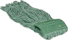 PRO-SOURCE - 5" Green Head Band, Large Blended Fiber Loop End Mop Head - 4 Ply, Clamp Jaw Connection, Use for General Purpose - Strong Tooling