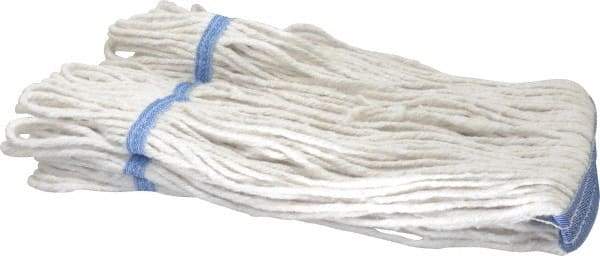 PRO-SOURCE - 1-1/4" White Head Band, X-Small Blended Fiber Loop End Mop Head - 4 Ply, Clamp Jaw Connection, Use for General Purpose - Strong Tooling