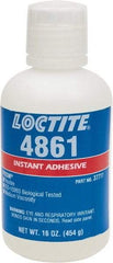 Loctite - 1 Lb Bottle Clear Instant Adhesive - Series 4861, 20 sec Fixture Time, 24 hr Full Cure Time, Bonds to Metal & Plastic - Strong Tooling