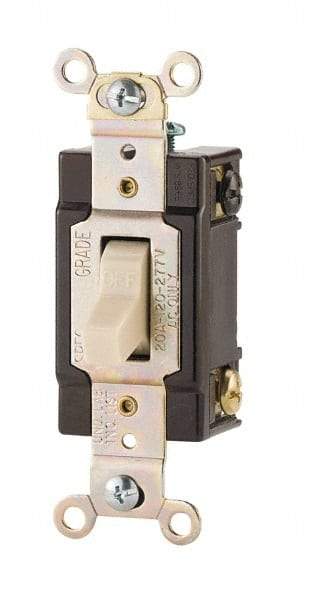 Cooper Wiring Devices - 3 Pole, 120 to 277 VAC, 20 Amp, Commercial Grade, Toggle, Wall and Dimmer Light Switch - 1.3 Inch Wide x 4.2 Inch High, Fluorescent - Strong Tooling