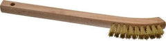 Made in USA - 5/8" Bristle Length, Brass Scouring Brush - 2-7/8" Long x 1/2" Wide Head, 8-5/8" OAL, Hardwood Block - Strong Tooling