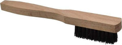 Made in USA - 7-1/2" OAL, Horsehair Utility Brush - 9/16" Bristle Length, 1-1/2" Long x 1/2" Wide Head, Straight Hardwood Handle - Strong Tooling