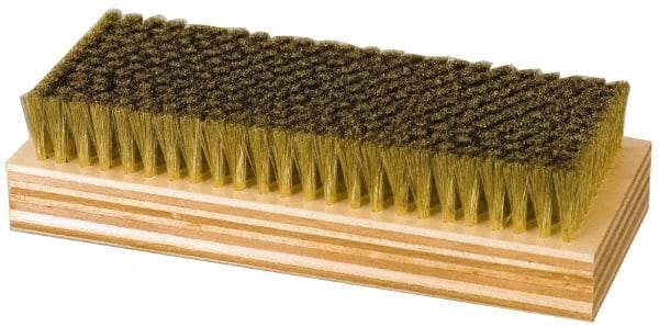 Made in USA - 1" Bristle Length, Hoghair Cleaning & Finishing Brush - 6-1/2" Long x 2-3/8" Wide Head, 6" OAL, Hardwood Block - Strong Tooling